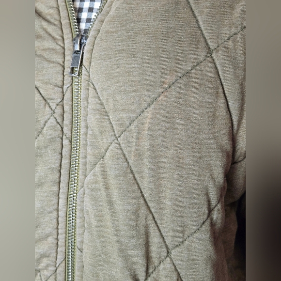 Quilted Olive Green Hooded Jacket - Picture 5 of 9